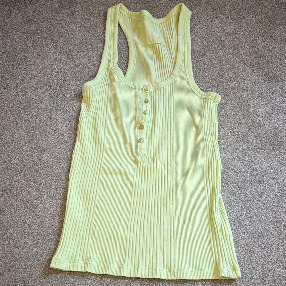 Aerie Light Green Ribbed Tank Top